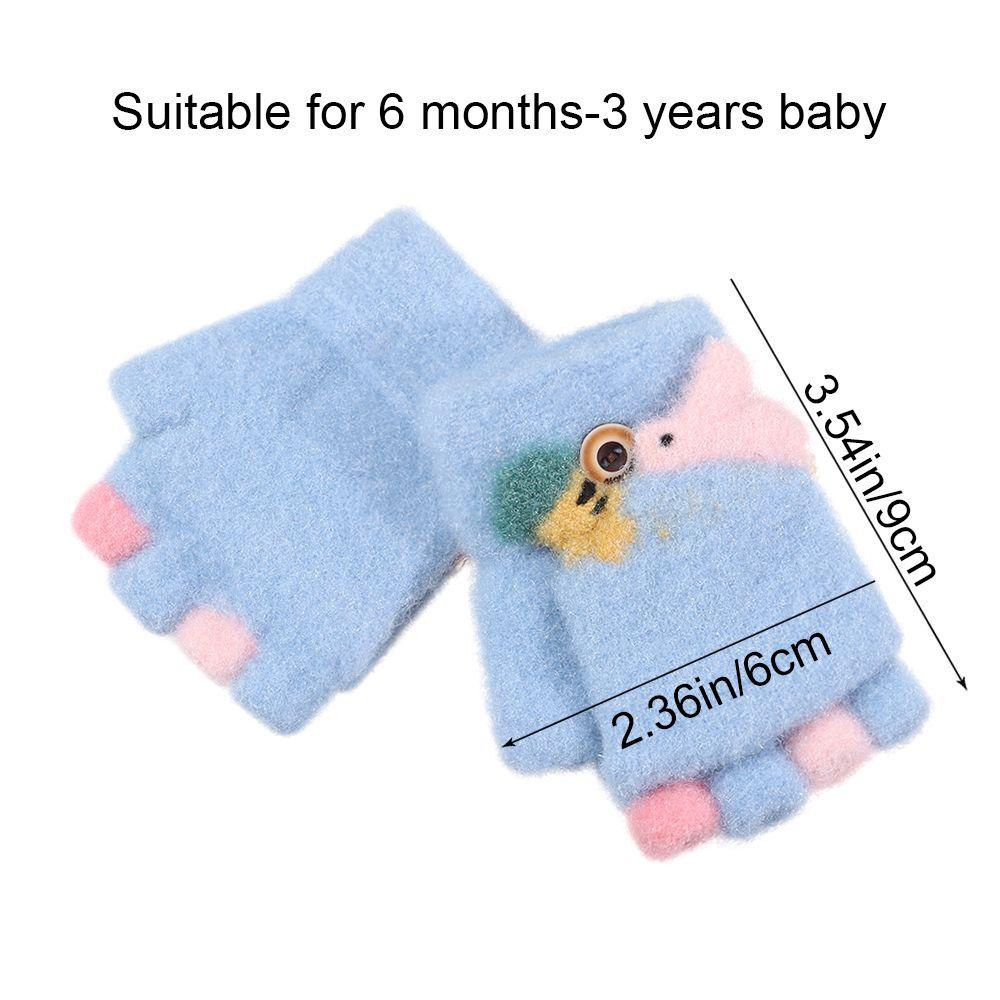 Găng Tay Nửa Ngón Hình Thú Dễ Thương Dày Dặn Ấm Áp MIHAN1