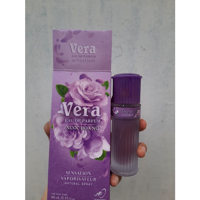 Nước Hoa Vera Tím Ngọt Dịu Hương Cỏ Hoa Lưu Hương Tốt 40ml