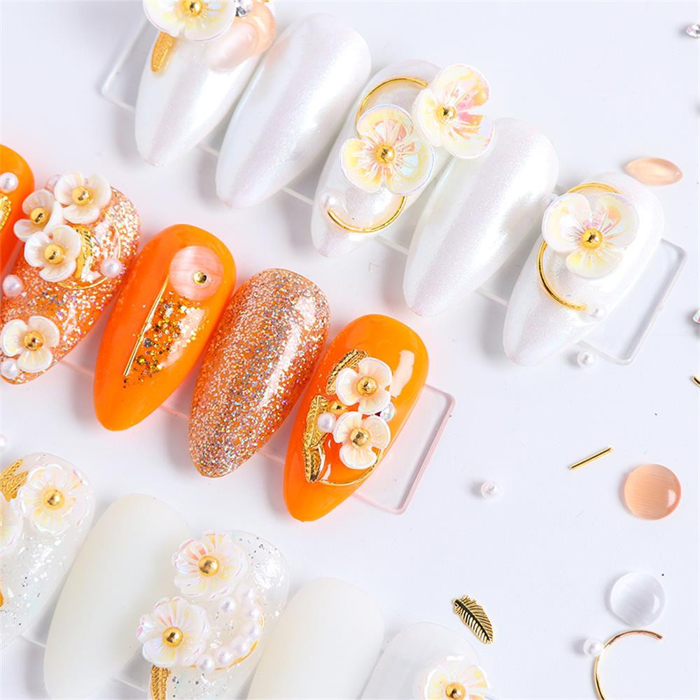 [Hàng mới về] Hộp đựng phụ kiện hình vỏ sò / hoa 3d khảm đá trang trí móng tay nghệ thuật nhiều kiểu chuyên nghiệp