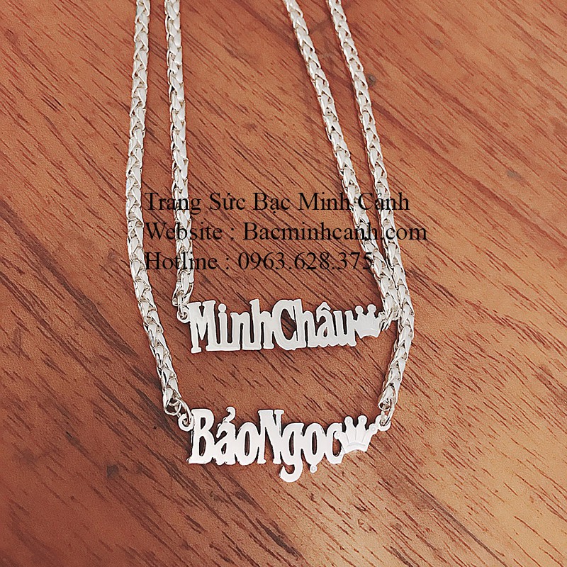VÒNG CỔ BẠC KHẮC TÊN CHO BÉ - BẠC MINH CẢNH