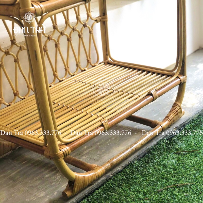 Kệ Mây 4 Ngăn Hoạ Tiết, Kệ Mây Vintage Giá Rẻ, Kệ Tủ Mây Đựng Sách, Kệ Đựng Sách, Nội Thất Mây Tre Đan