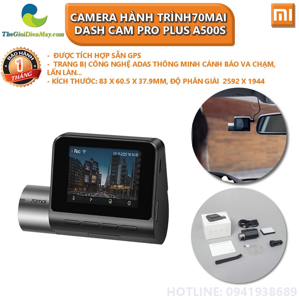 [Bản quốc tế] Camera hành trình ô tô XIAOMI 70mai dash cam pro A500 - Bảo hành 12 tháng | BigBuy360 - bigbuy360.vn