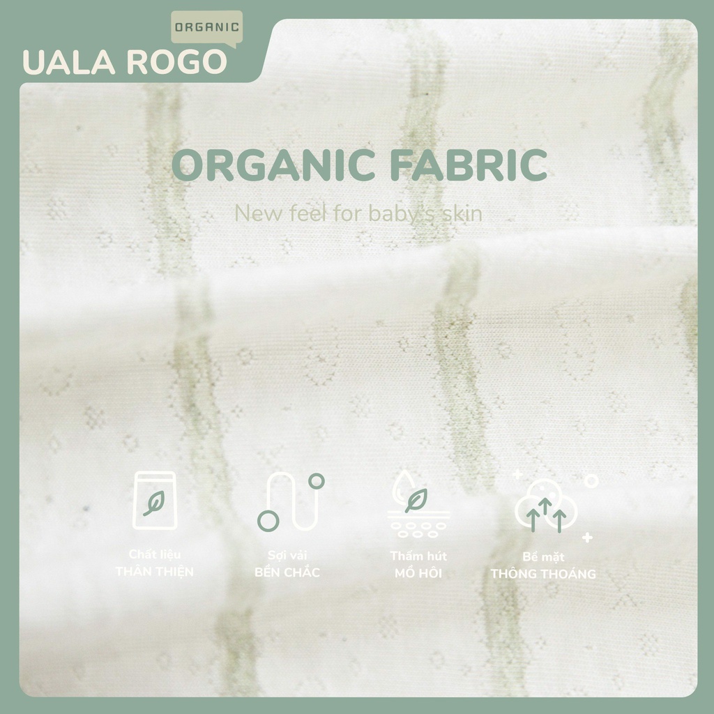 Bộ sơ sinh dài tay cotton organic cài giữa, cài vai kẻ ngang UR 3973-3974 Cho bé từ 0-24 tháng