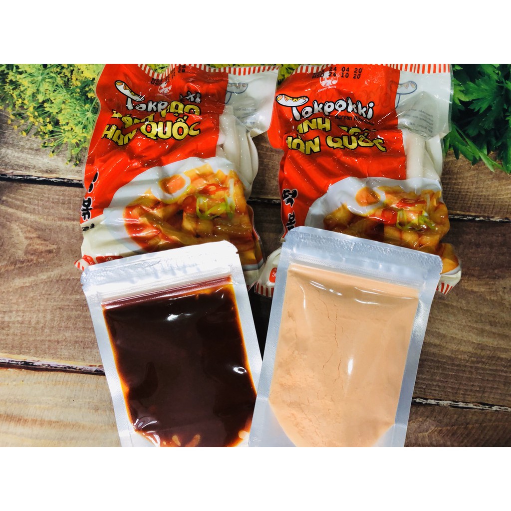 combo 1 kg tokbokki truyền thống GF kèm 100g sốt và 100g bột phô mai