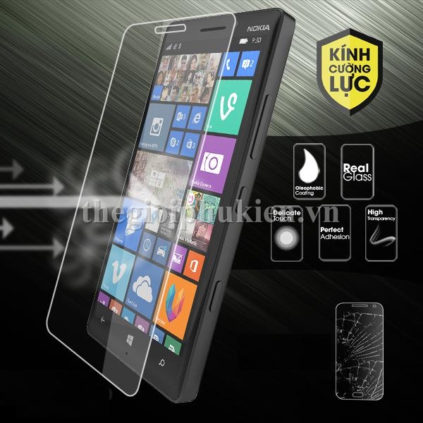 Kính Cường Lực Nokia Lumia 830 Phụ Kiện Đầy Đủ (Trong Suốt)