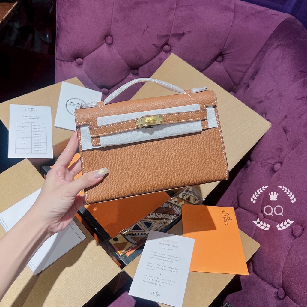 Túi Xách Her.mes ke.lly Size 22cm Màu Nâu