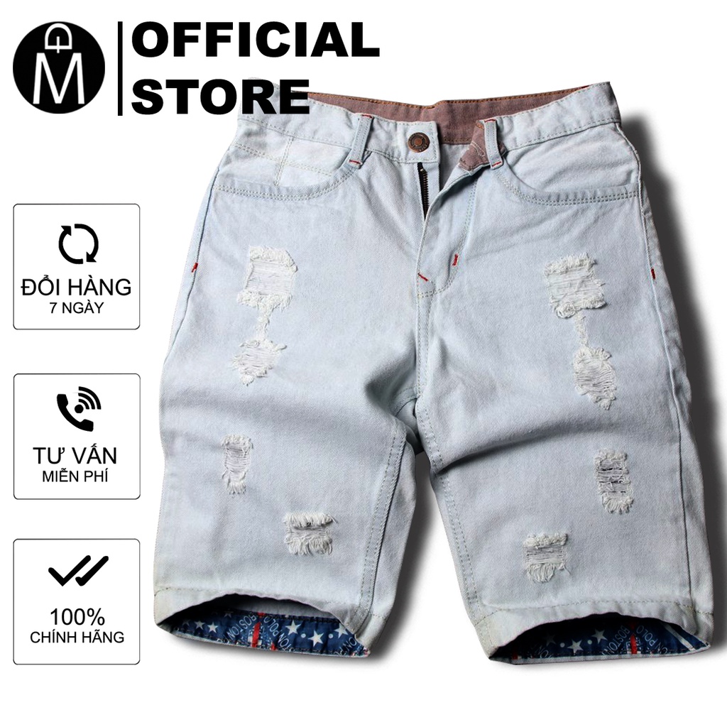 Quần short jeans nam xanh bạc đẹp Q32 MĐ