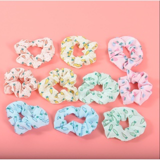 Dây buộc tóc scrunchies họa tiết xinh xắn - Chun cột tóc vải dễ thương