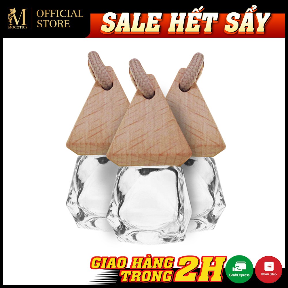 Vỏ Chai Lọ Đựng Tinh Dầu Lục Lăng Treo Xe Ô Tô - Vỏ Chai Tinh Dầu Thủy Tinh - Khử Mùi Phòng - Tủ Quần Áo