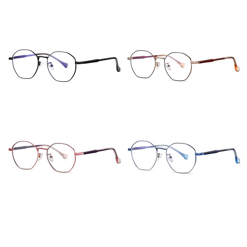 Mắt kính gọng vuông kim loại chống bức xạ/ ánh sáng xanh thời trang cho nam và nữ