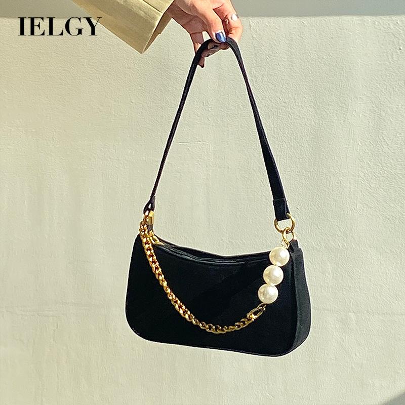 Túi Đeo Chéo Da Lộn Đính Ngọc Trai Phong Cách Hàn Quốc Cổ Điển Thời Trang Cho Nữ