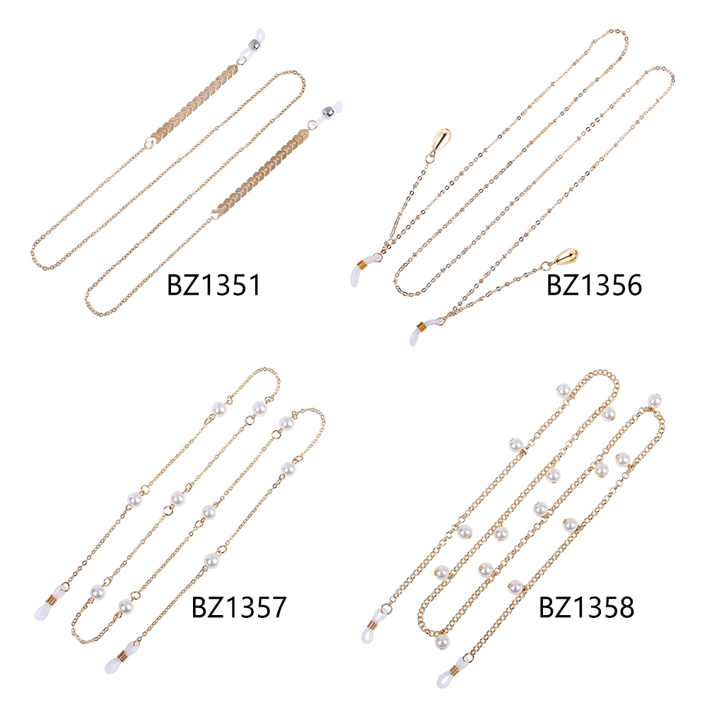 Dây chuỗi đeo mắt kính đính ngọc trai giả cho nữ