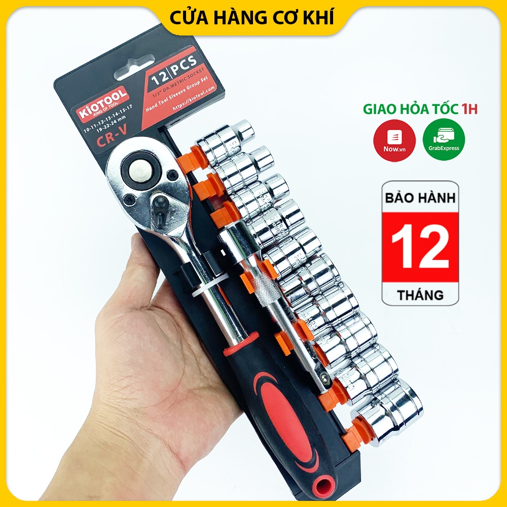 bộ tuýp bộ khẩu mở ốc 12 chi tiết Kiotool 8-24