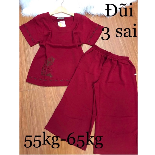 Đồ bộ đũi lửng ống rộng trung niên