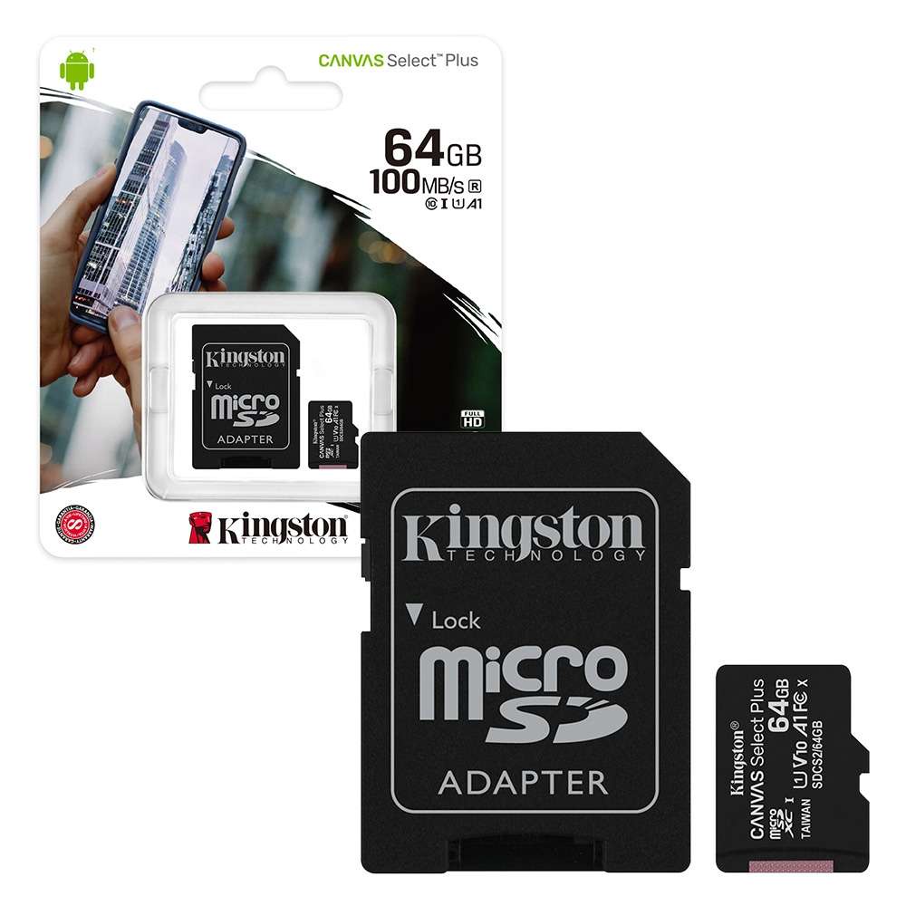 Thẻ nhớ class 10 kingston Canvas Select Plus microSD 100R A1 C10 Card + ADP CHÍNH HÃNG BẢO HÀNH