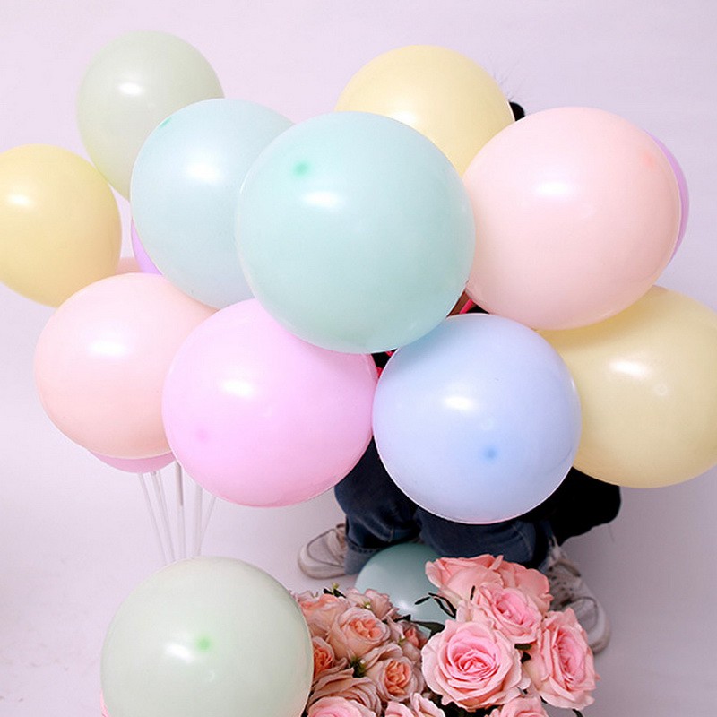 Set 100 bong bóng cao su màu sắc ngọt ngào kích thước 10 inch dùng để trang trí tiệc cưới / sinh nhật