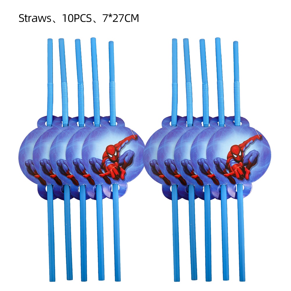 Bộ Dụng Cụ Bàn Ăn Họa Tiết Hoạt Hình Người Nhện Dùng Một Lần Cho Bé