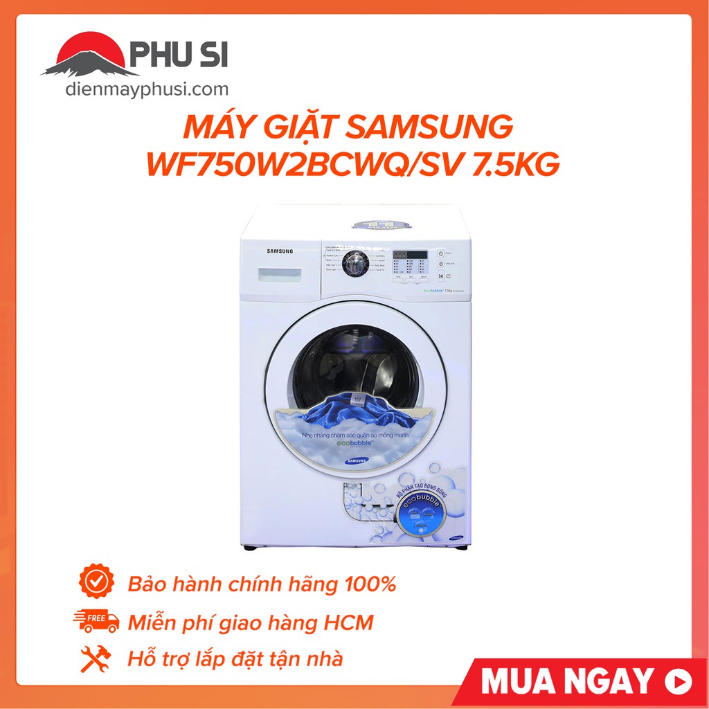 Máy giặt Samsung WF750W2BCWQ/SV 7.5Kg