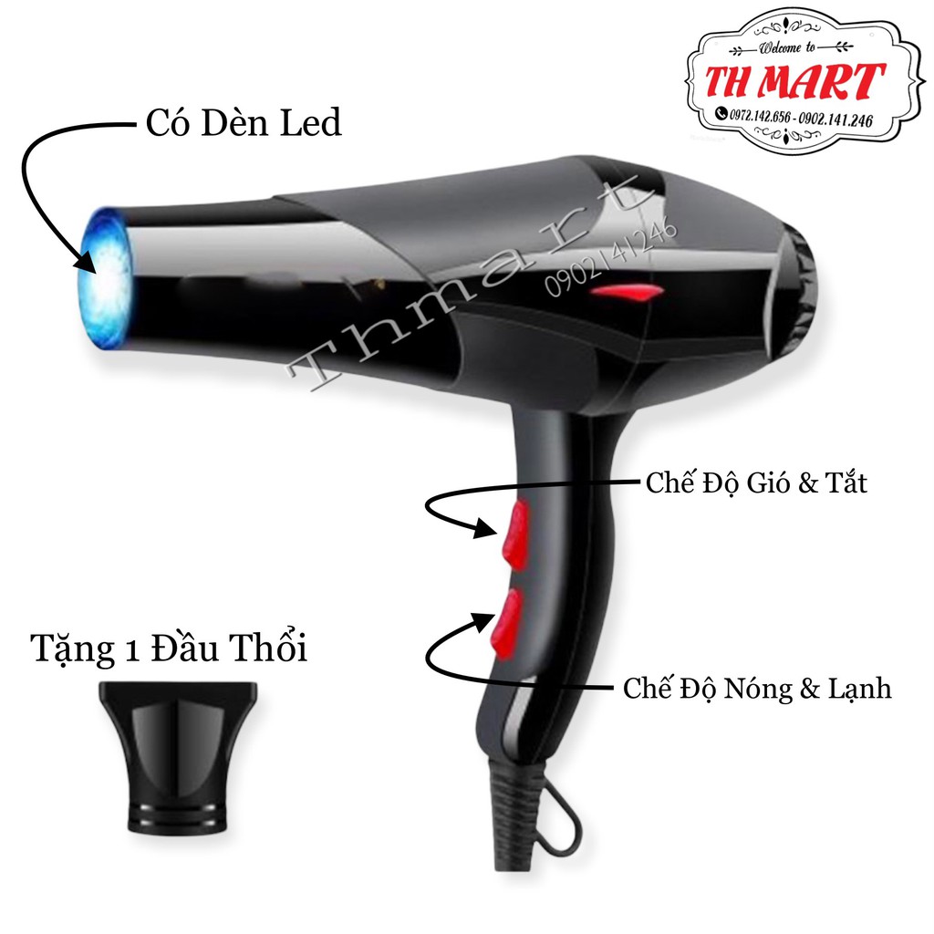 ❤FREESHIP❤️ Máy Sấy Tóc 2 Chiều Nóng Lạnh Công Suất Lớn 3500W-TH_5528 ( tặng kèm đầu thổi)