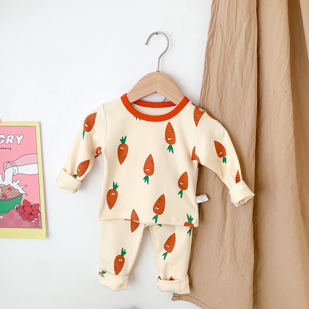 Áo liền quần dài tay hình củ cà rốt xinh xắn dành cho trẻ nhỏ 1-3 tuổi