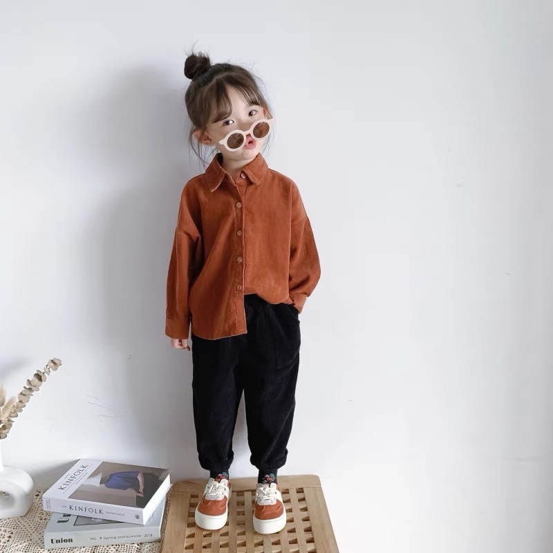 Áo Sơ Mi Nhung mùa thu đông cho Bé Trai và Bé Gái phong cách_Hàng tuyển chọn cao cấp cho bé 1-5 tuổi ( kèm ảnh thật) A4