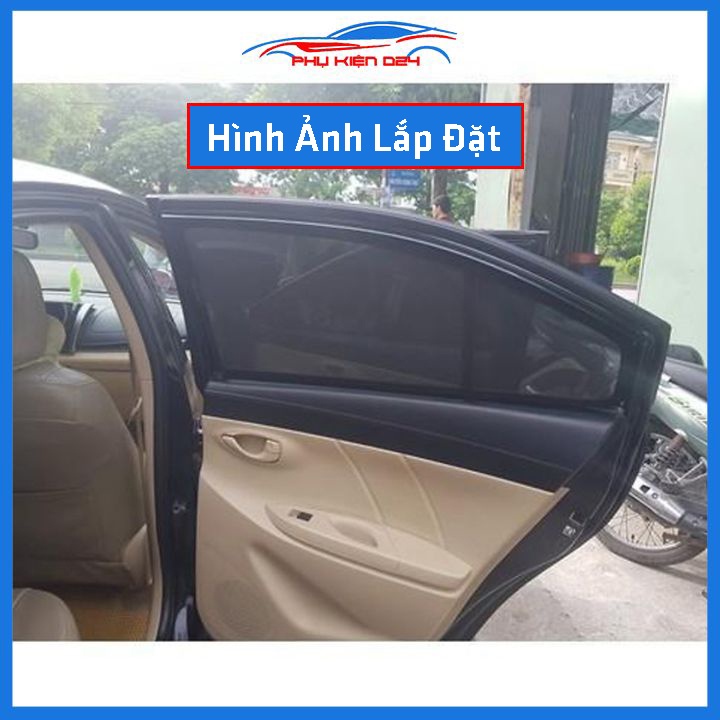 Bộ 4 rèm chắn nắng nam châm Mitsubishi Xpander 2018-2019-2020-2021-2022-2023 khung cố định chống tia UV