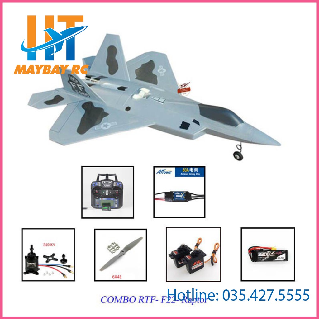 Máy Bay Điều Khiển F22 sải 72cm F-22 Raptor