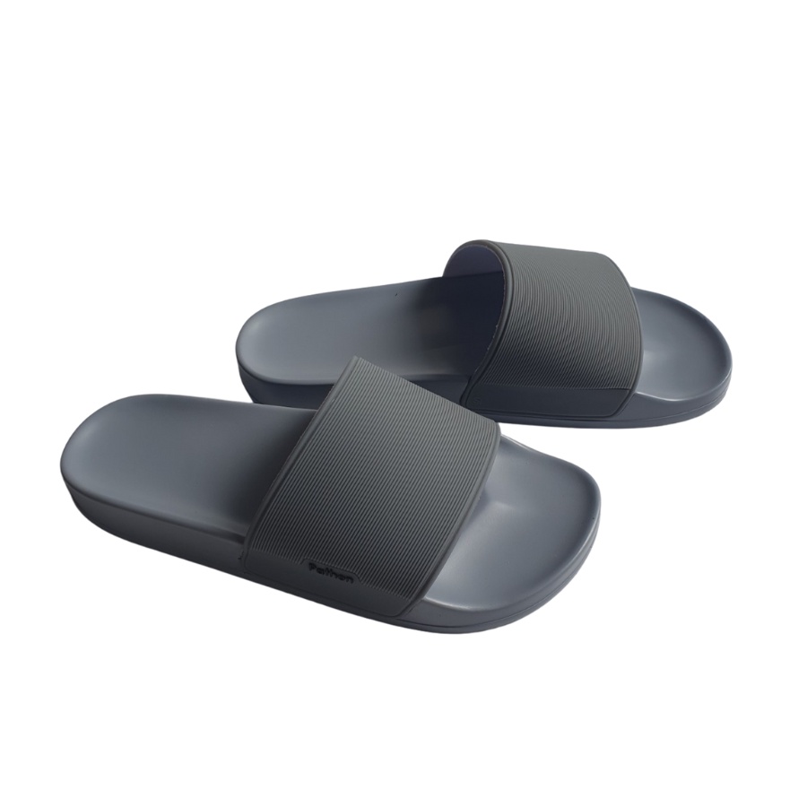 Dép nam nữ quai ngang slipper Pathon quai PVC và đế PU xám quai xám Mẫu SD66