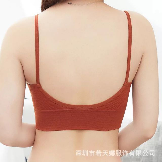 Áo bra cotton gân tăm trễ lưng xuất nhật