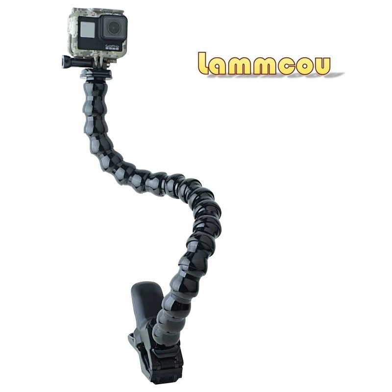 Kẹp giá đỡ camera LAMMCOU kiểu cổ ngỗng thích hợp cho camera hành động GoPro Hero 10 9 8 7 6 5 Yi Osmo H9R