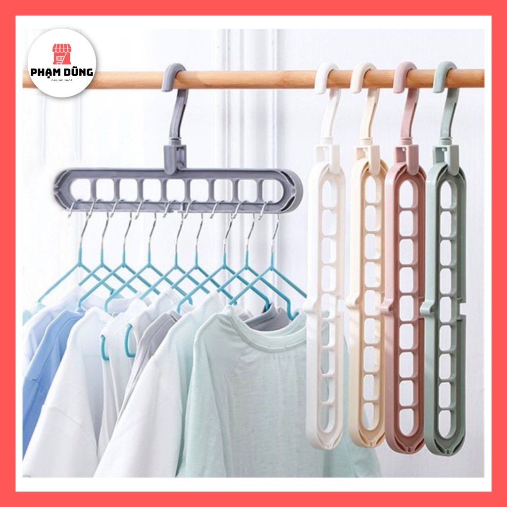 Móc Treo Quần Áo 9 Lỗ Thông Minh Đa Năng Tiện Dụng