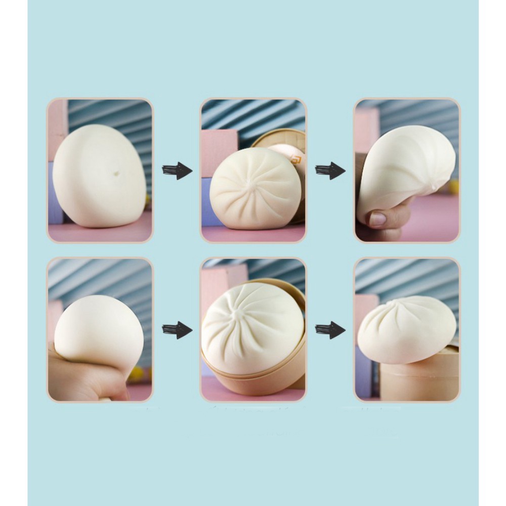 Bánh bao đồ chơi giảm stress chất liệu TPR an toàn, bánh bao đồ chơi xả stress giải tỏa căng thẳng cực mạnh