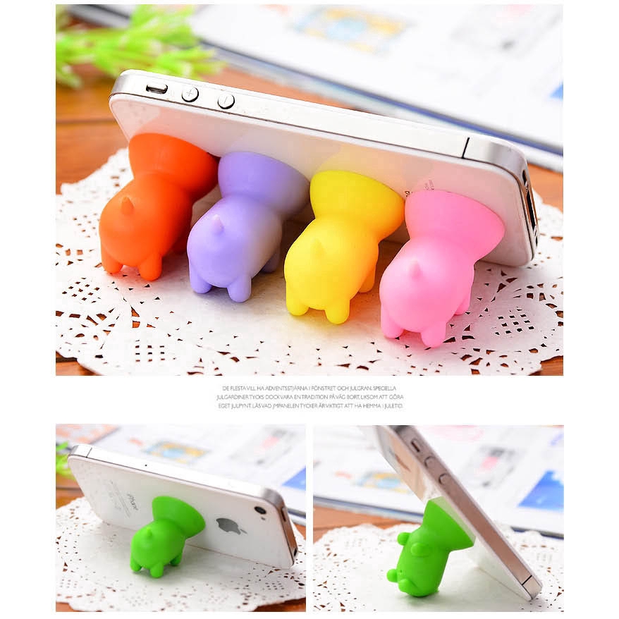 Giá đỡ điện thoại từ silicon hình chú heo