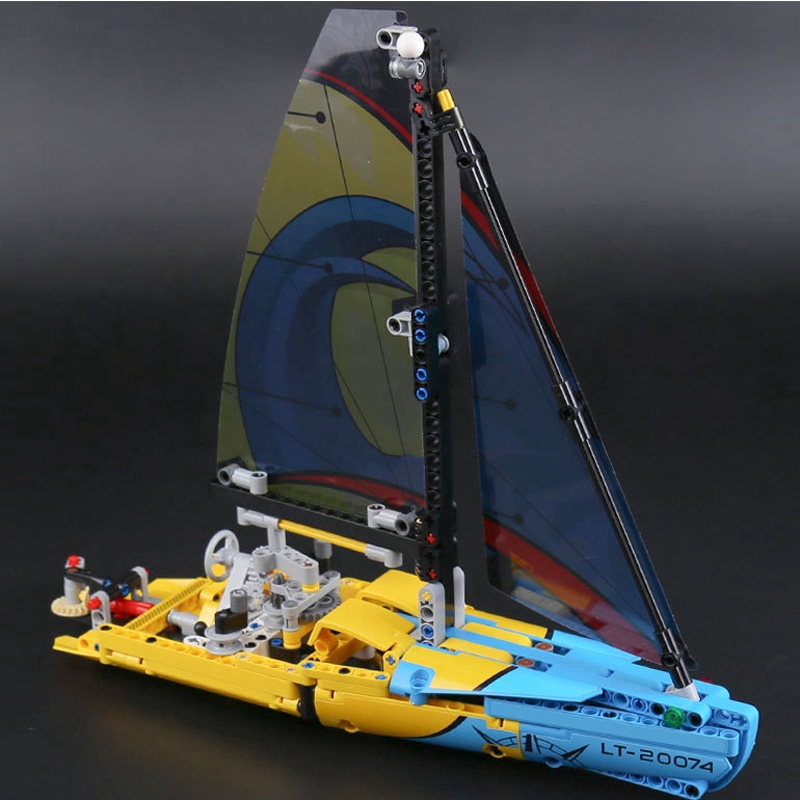 Compatible with Lego 42074 Lepin 20074 Technic Real-life Racing Yacht Building