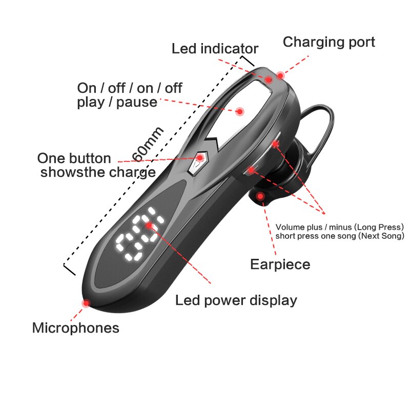 Tai nghe Bluetooth Vitog thiết kế rảnh tay tích hợp micro tiện dụng