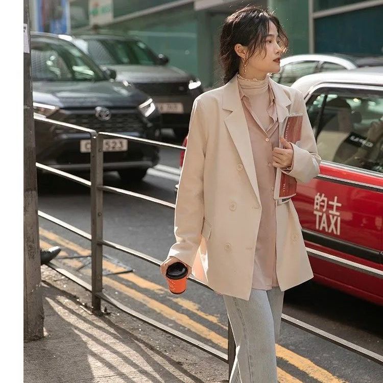 Áo khoác blazer mỏng có đệm vai nhiều màu sắc tùy chọn phong cách đường phố thời trang