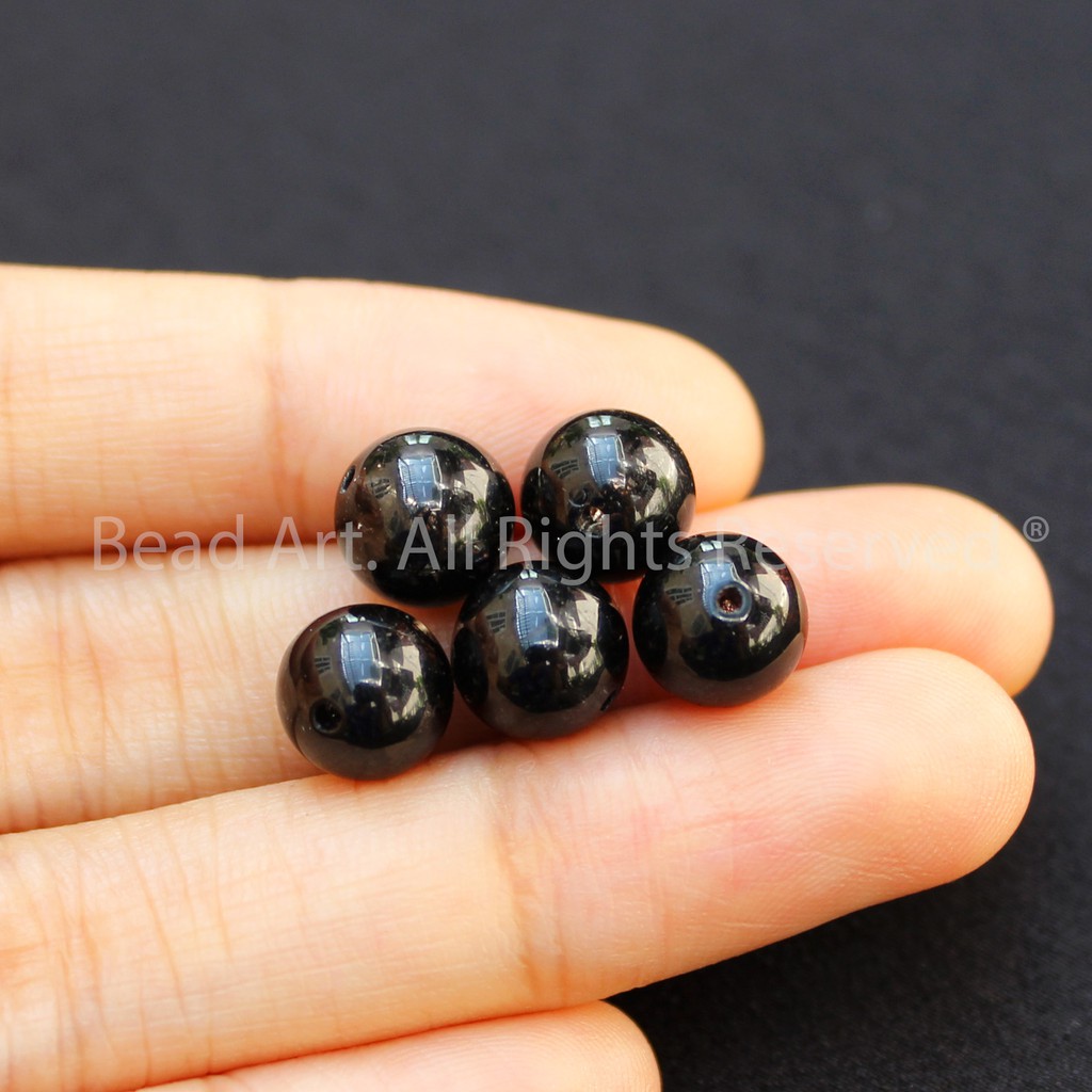 Hạt Đá T.A Tóc Đen 8MM AAA, Phối Vòng Tay Phong Thuỷ, Chuỗi Hạt, Trang Sức - Hợp Mệnh Thủy, Mộc S46 - Bead Art