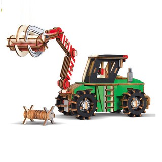 Đồ chơi lắp ráp 3D gỗ mô hình xe cần cẩu cranes cắt laser