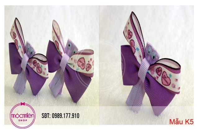 Cột tóc, kẹp tóc ruy băng handmade cho bé