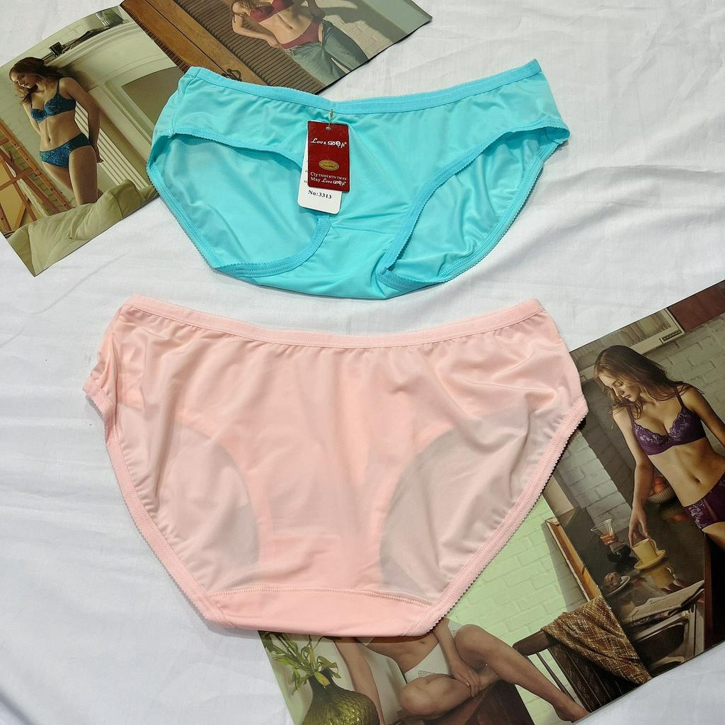 Quần lót nữ thun lạnh trơn cao cấp 3313 cạp thấp lưng chất liệu mềm mịn thoáng mát size 40kg-50kg