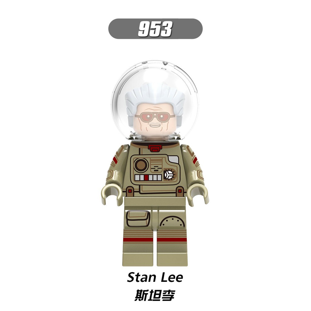 Đồ chơi búp bê cho trẻ emKhối xây dựng Xinhong XH0218 Dòng siêu anh hùng được lắp ráp Minifigure Techaka Quan sát Captain America Stan Lee