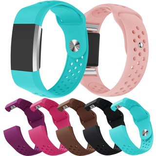 Dây silicon mềm đeo đồng hồ thiết kế nhiều màu sắc thay thế cho Fitbit Charge 2