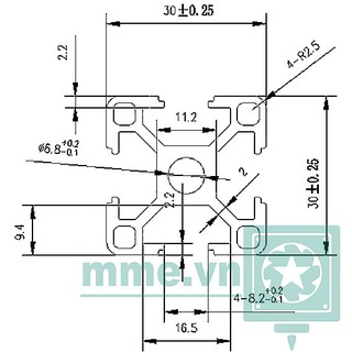 Nhôm Định Hình T-slot 3030 - Màu trắng