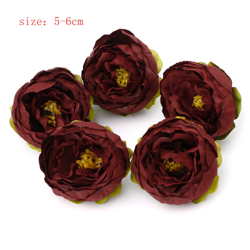 Bộ 5 Bông Hoa Mẫu Đơn Nhân Tạo Trang Trí Nội Thất