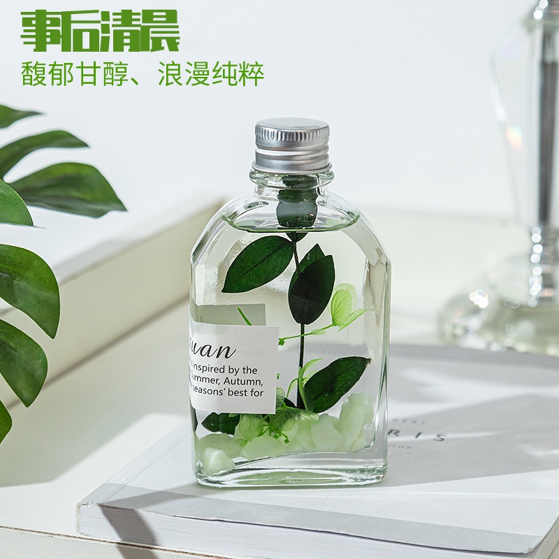 Tinh Dầu Thơm Phòng có đá Phát Sáng Ban Đêm 100ml Que Gỗ Tự Khuếch Tán Hương Khử Mùi Không Khí TD8-H2A