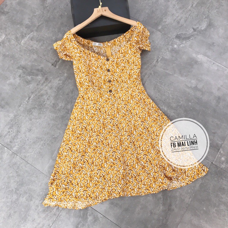 ⚡️ĐẦM HOA⚡️Đầm hoa nhí 2 màu chất đũi tằm có lót