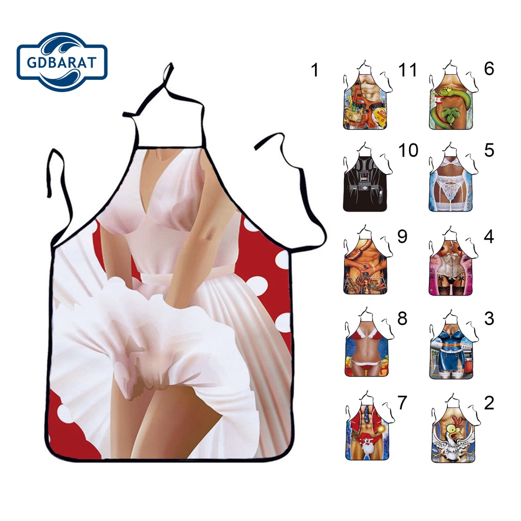 [NYCA Stock] Tạp Dề Unisex Không Tay Dễ Điều Chỉnh Họa Tiết Gợi Cảm