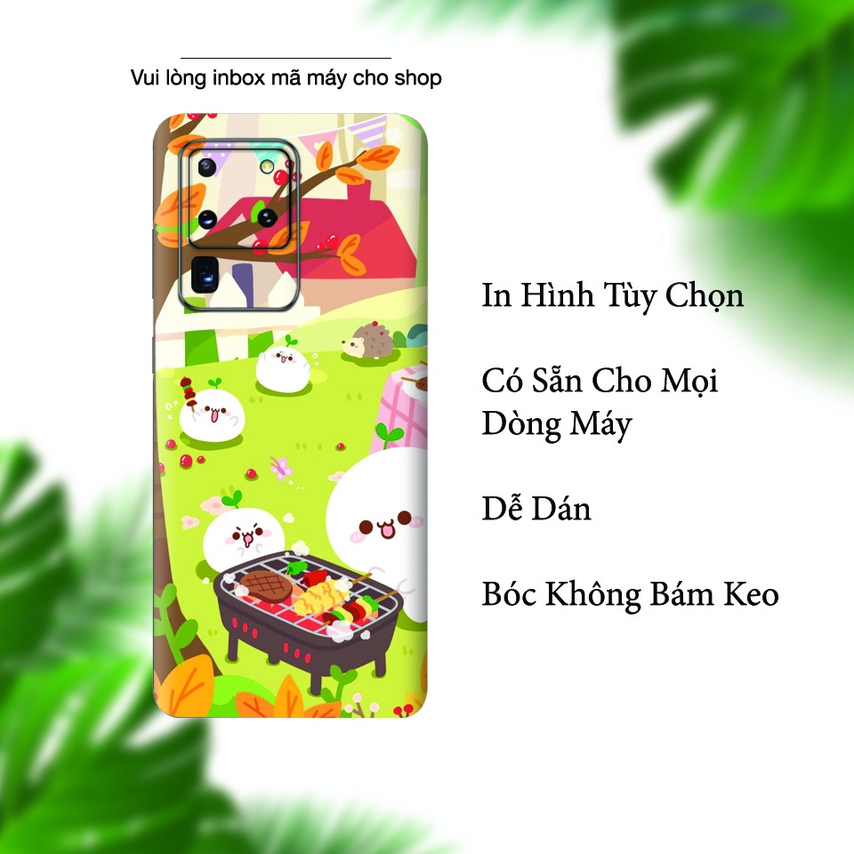 Miếng Dán Skin Điện Thoại In Hình Bánh Bao Cute 1 Cho Iphone 7/ 8/ X/ XS/ 11/ 11 Pro Max Và Các Dòng Máy Android