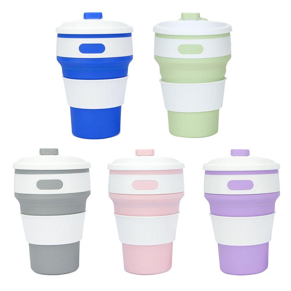 Cốc Uống Nước Đa Năng Có Thể Gấp Gọn 350ML Kèm Nắp Đậy Tiện Lợi