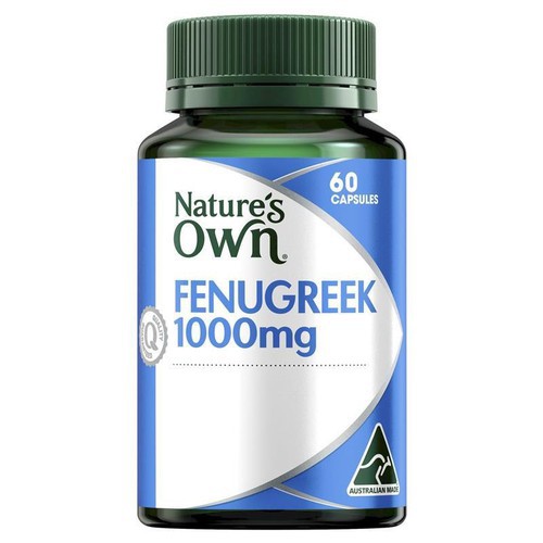 Viên Kích Sữa và lợi sữa Cỏ Cà Ri - Nature's Own Fenugreek 1000mg 60 Capsules